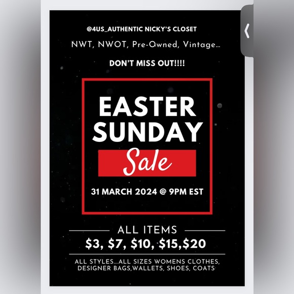 Other - Tonight 3/31 @ 9pm est Low as $3 Starts Women’s Clothing, Bags, and more